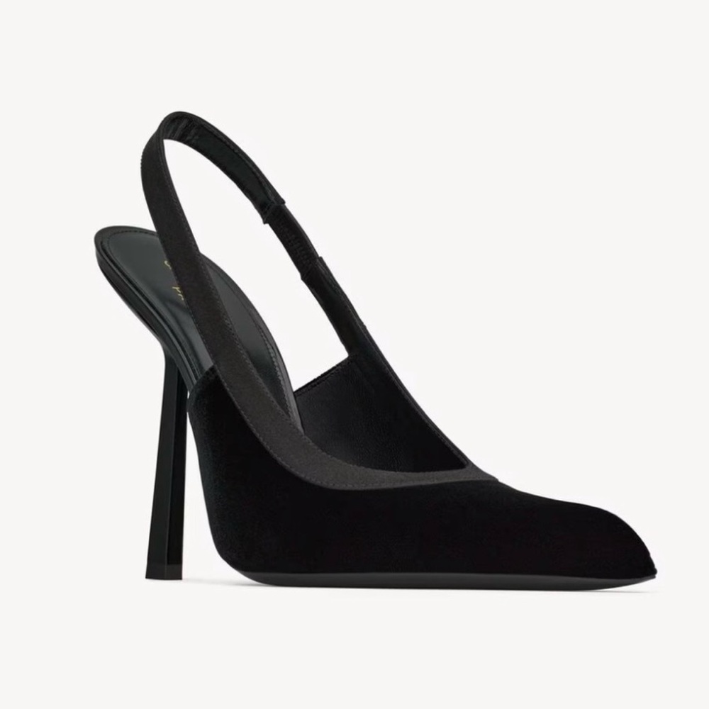 Saint Laurent Black Slingback Heels